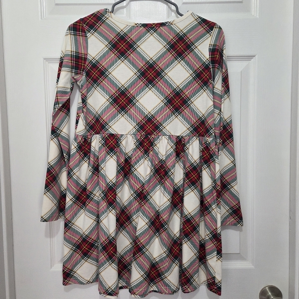 The Children's Place Holiday Plaid Long Sleeve Skater Dress Size XXL - Picture 8 of 11